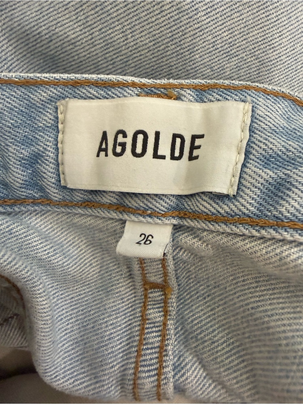 Agolde Light Blue High-Rise Denim Shorts size 26 v waist - Picture 4 of 4